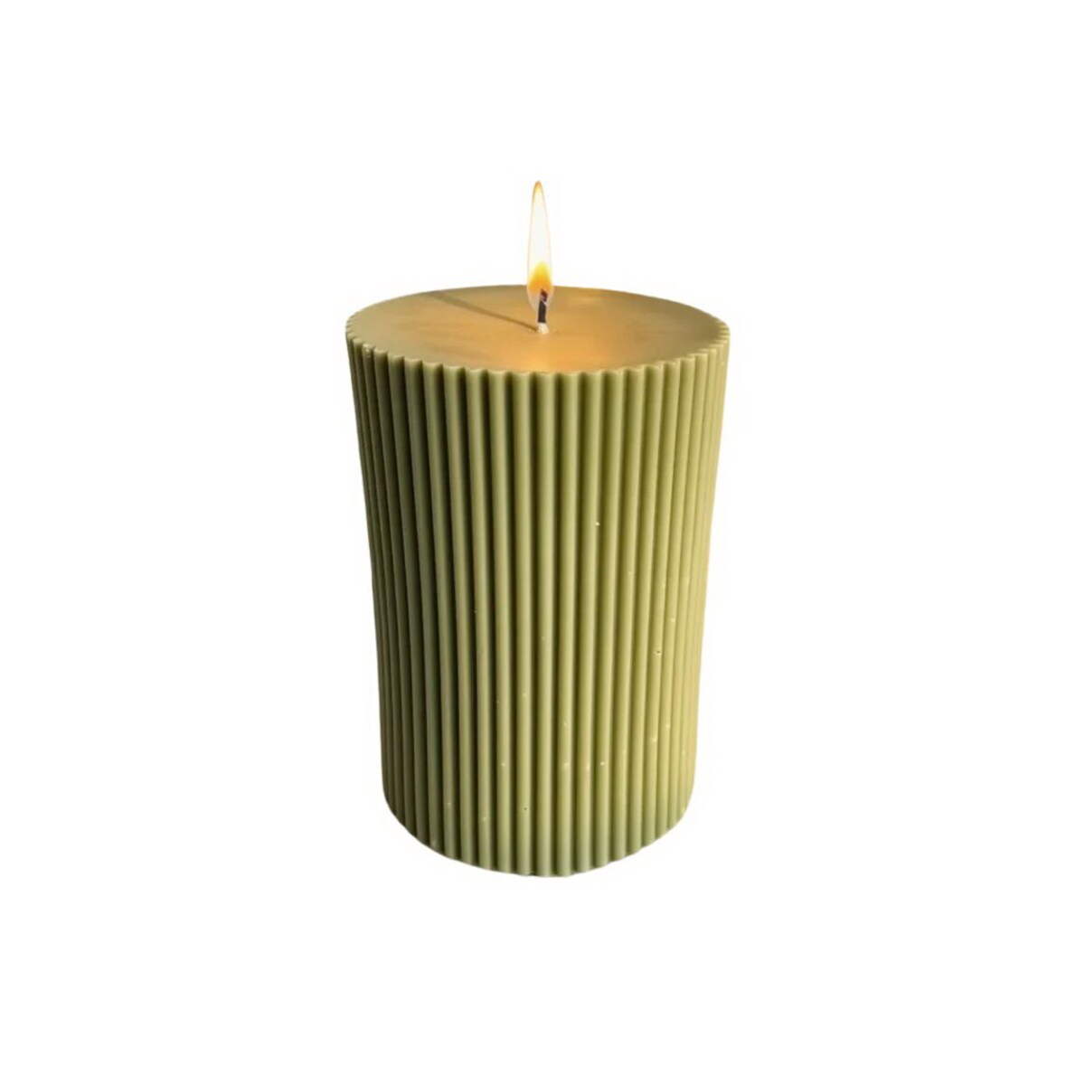 Świeca ekologiczna sojowa dekoracyjna walec zielona oliwkowa "Sage Green" 100x70mm
