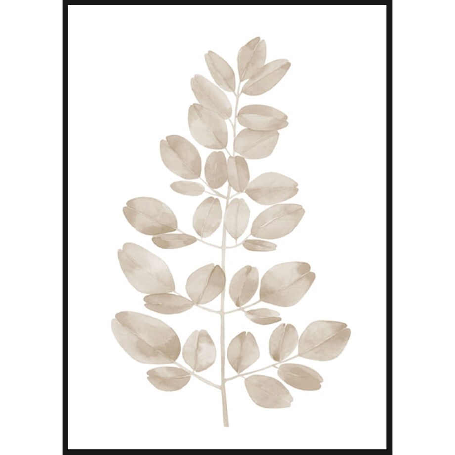 Poster Story, Plakat, Obraz - Beżowa Gałązka Eukaliptusa w Akwareli, wymiary 42 x 60 cm