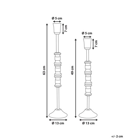 Zestaw 2 świeczników metalowy złoty SALAMINA