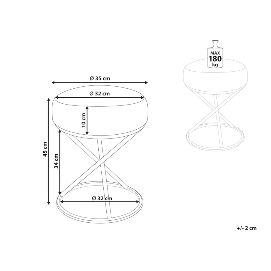 Stołek PRESHO Złamana biel