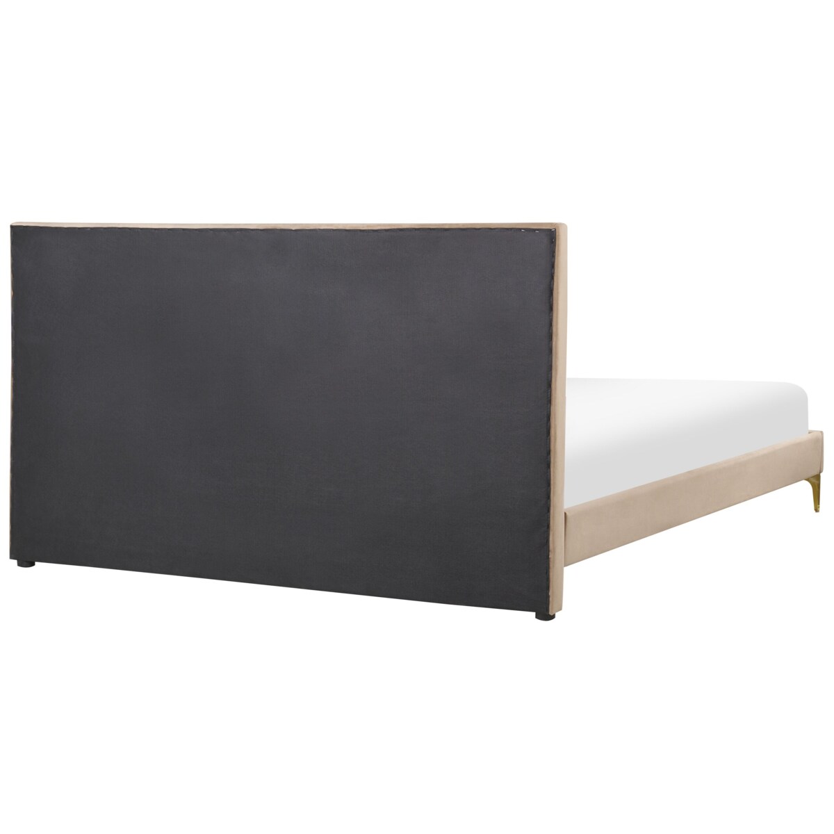 Łóżko welurowe 160 x 200 cm beżowoszare LIMOUX