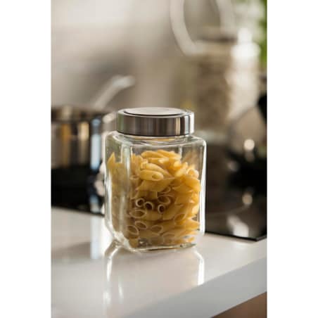 szklany POJEMNIK na ŻYWNOŚĆ mąkę cukier SŁOIK RUBI 1 L do szuflady szafki