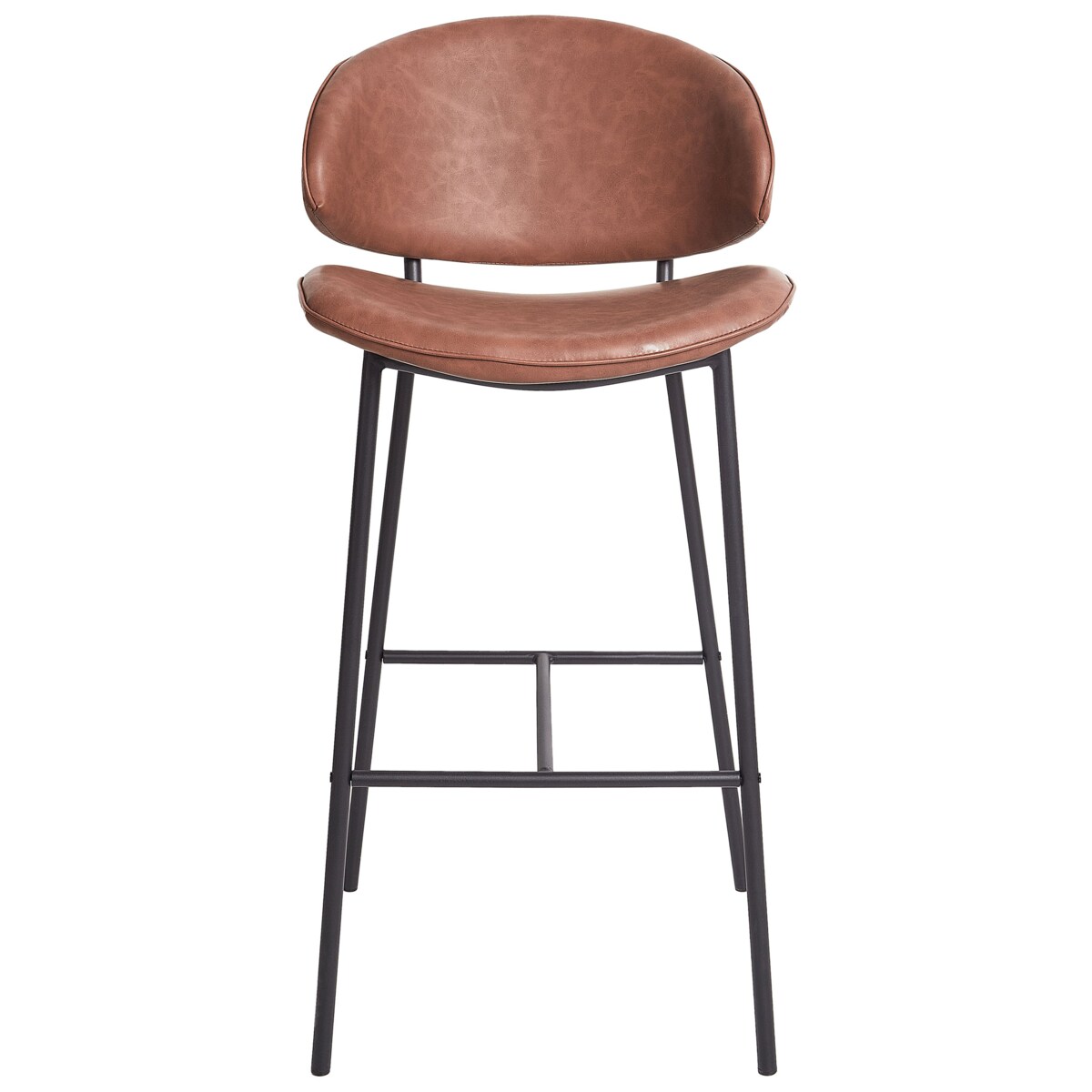 Krzesło barowe Zestaw 2 Skóra ekologiczna Brązowy KIANA