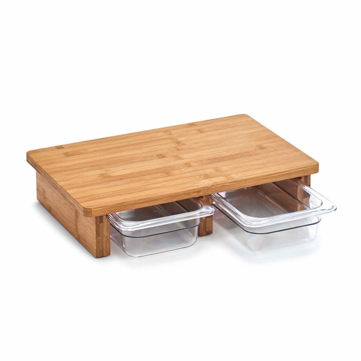 Deska do krojenia z wysuwanymi szufladkami, bambusowe akcesorium kuchenne - 40,5 x 26,5 x 8,5 cm, ZELLER