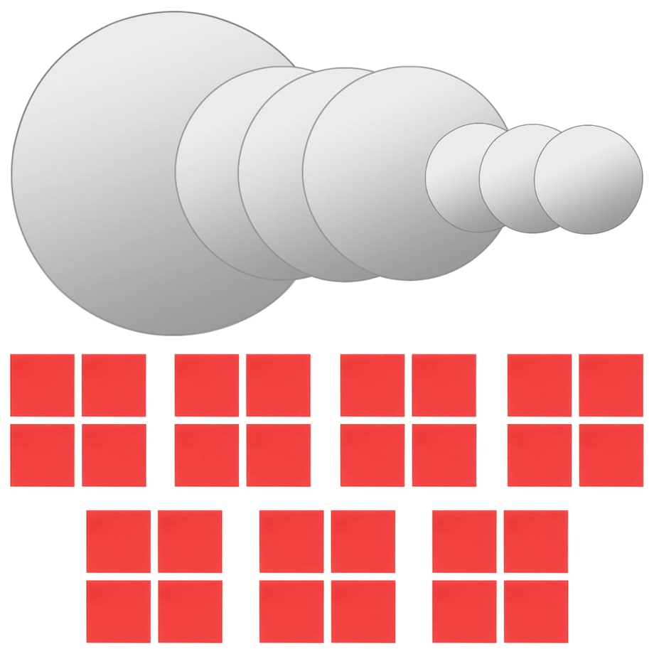 vidaXL Zestaw 7 okrągłych luster ściennych, szklanych