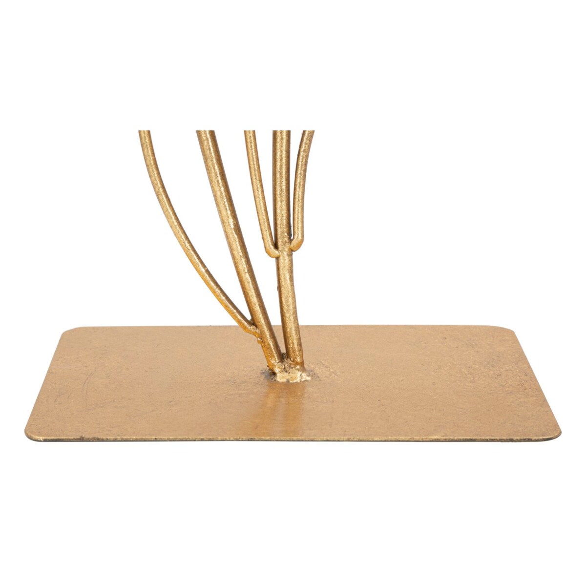 Figurka dekoracyjna LEAF, metalowa, motyw liścia, złota, 44,5 cm