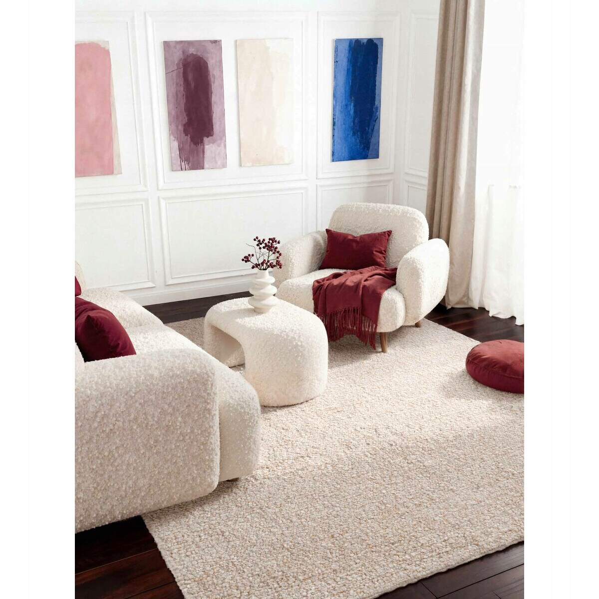 Dywan pętelkowy do salonu 120x170cm, TED BAKER Nothing HILL kremowy