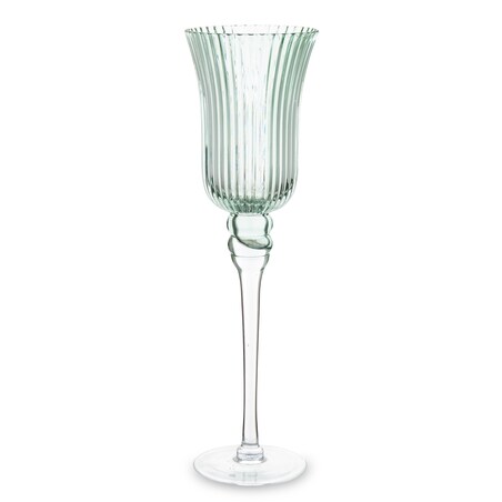 Świecznik szklany 40x11,5x11,5 cm FLOS zielony