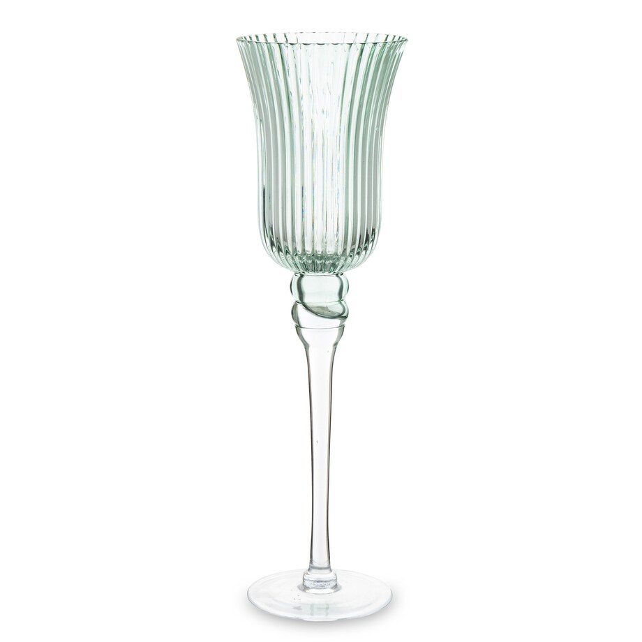 Świecznik szklany 40x11,5x11,5 cm FLOS zielony