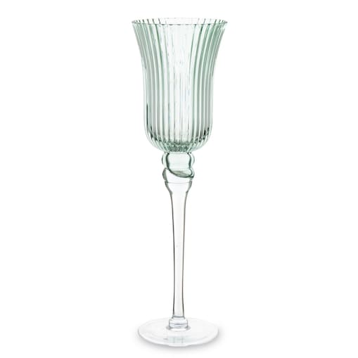 Świecznik szklany 40x11,5x11,5 cm FLOS zielony