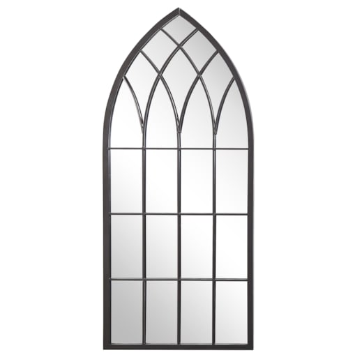 Metalowe lustro ścienne okno 50 x 115 cm czarne CASSEL