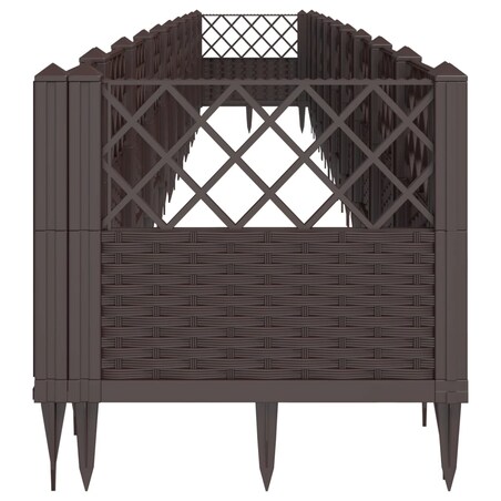 vidaXL Donica ogrodowa na kołkach, brązowa, 363,5x43,5x43,5 cm, PP