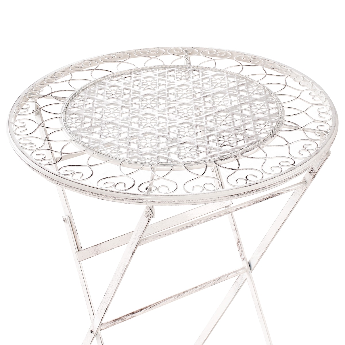 Stolik ogrodowy barowy TRIESTE 60 cm 60 cm Metal Jasnobeżowy