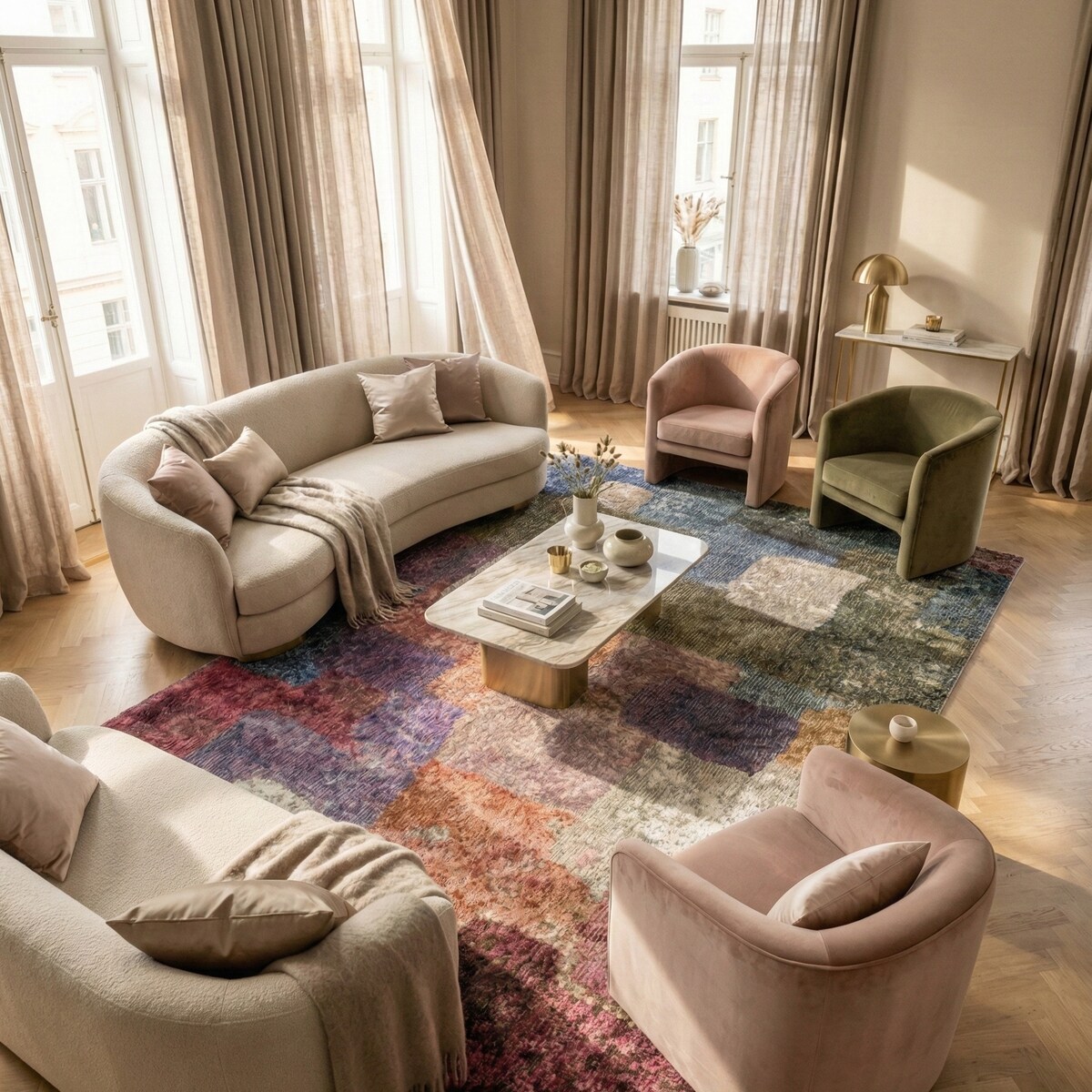 Dywan Arte 300x400 cm Nowoczesny Wielokolorowy