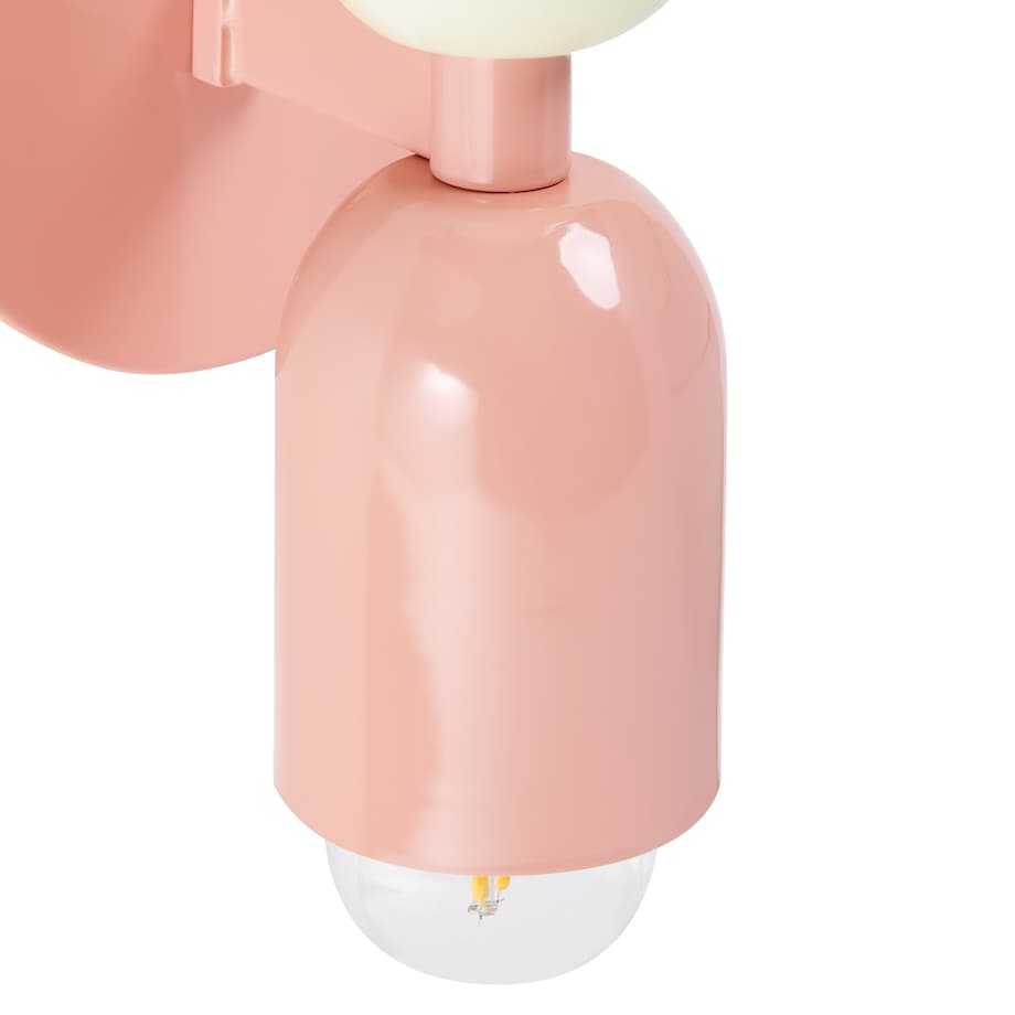 Zestaw 2 lamp ściennych TOPI Pastelowy róż Metal