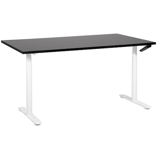 Biurko regulowane manualnie DESTINAS Czarny/ biały 160 cm 72 cm