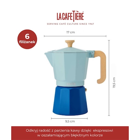 Kawiarka La Cafetière Venice – 6 Filiżanek niebieska