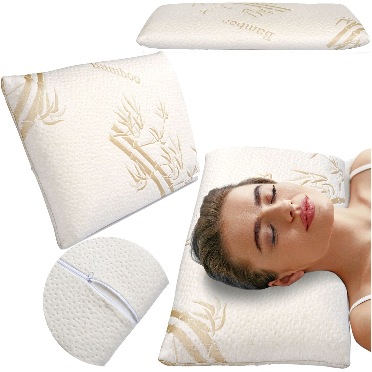 Poduszka Ortopedyczna 70X36 Pianka Memory Visco Termoplastyczna Bambus