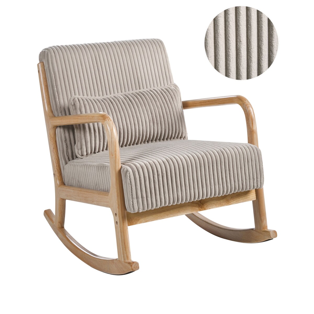 Fotel bujany SORSELE Sztruks Beżowy