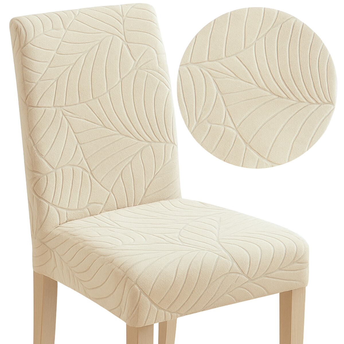 POKROWIEC NA KRZESŁO BEŻ KASZMIROWY WELUR ŻAKARD WZORY ELASTYCZNY [10-Z3-BKA]