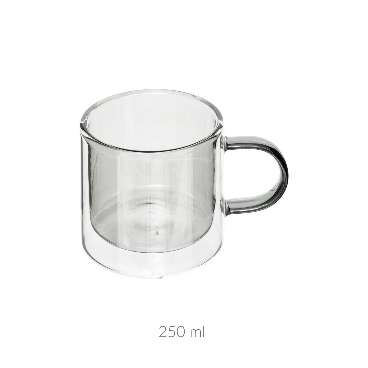 Szklany kubek z dużym uchem FAMILY, 250 ml