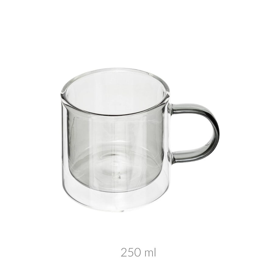 Szklany kubek z dużym uchem FAMILY, 250 ml