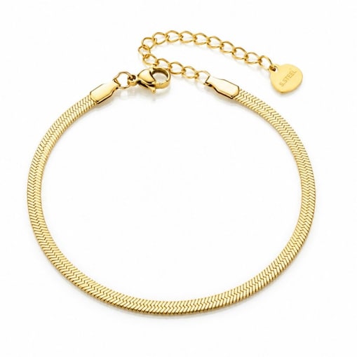 Bransoletka na rękę stal chirurgiczna pozłacana 14k złotem, żyłka 3mm BST1636
