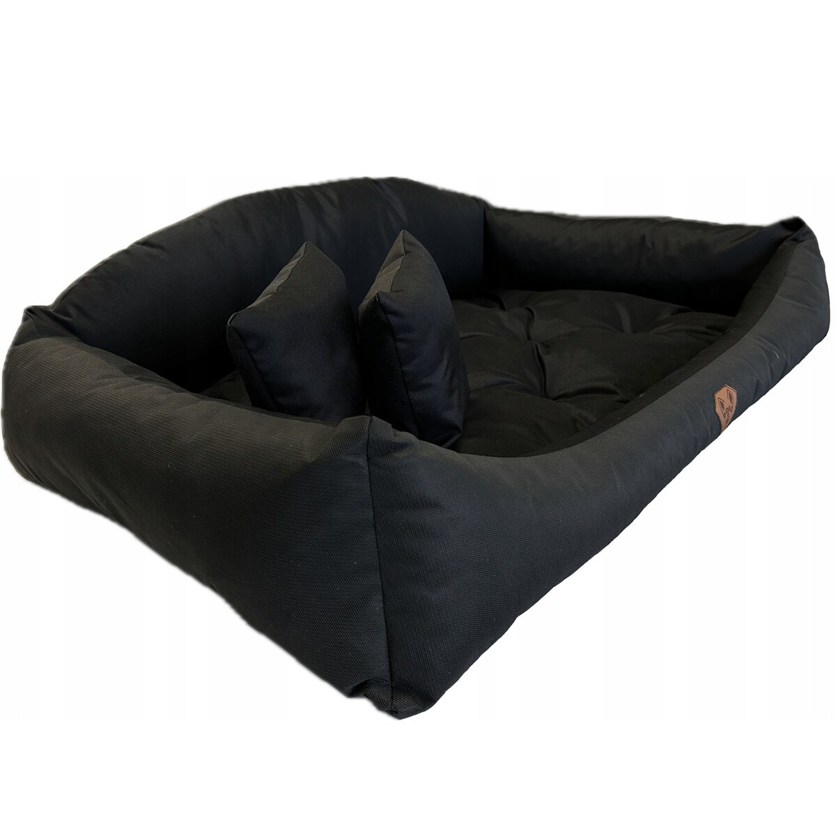 Legowisko Dla Psa Kanapa Posłanie Muszla 75X65 Cm Wodoodporne Poduszki Pikowane Czarne