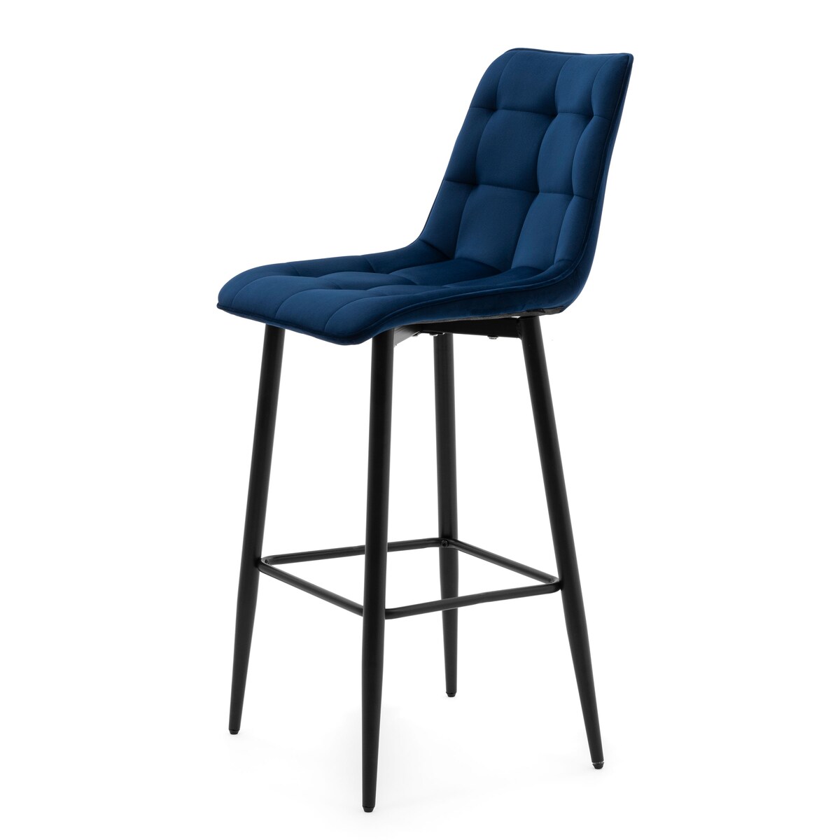 Hoker tapicerowany barowy welurowy CHIC granatowy do salonu jadalni