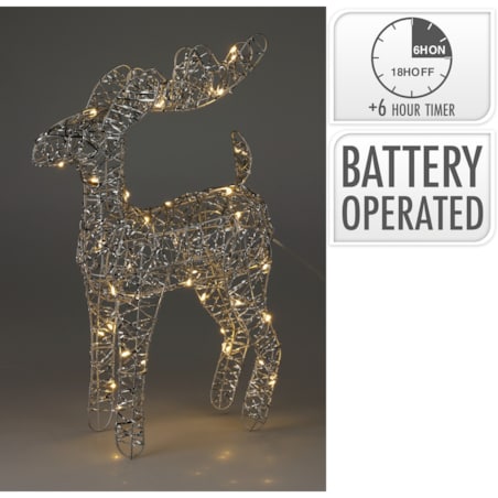 Druciany renifer, figurka z LED 40 cm