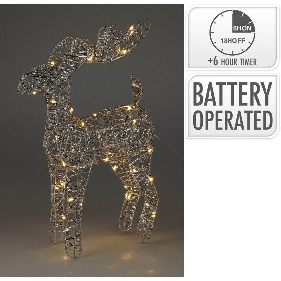 Druciany renifer, figurka z LED 40 cm
