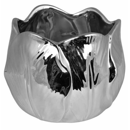 Osłonka ceramiczna 18,5x18x14 cm TULIPANO-2 srebrna