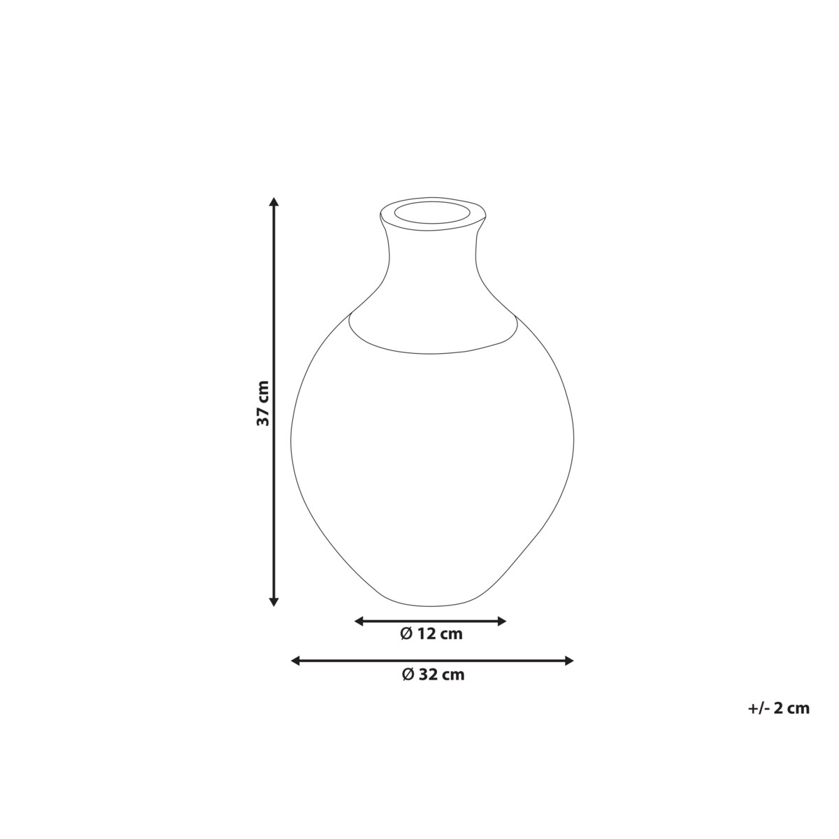 Wazon dekoracyjny z terakoty 37 cm biało-brązowy BURSA