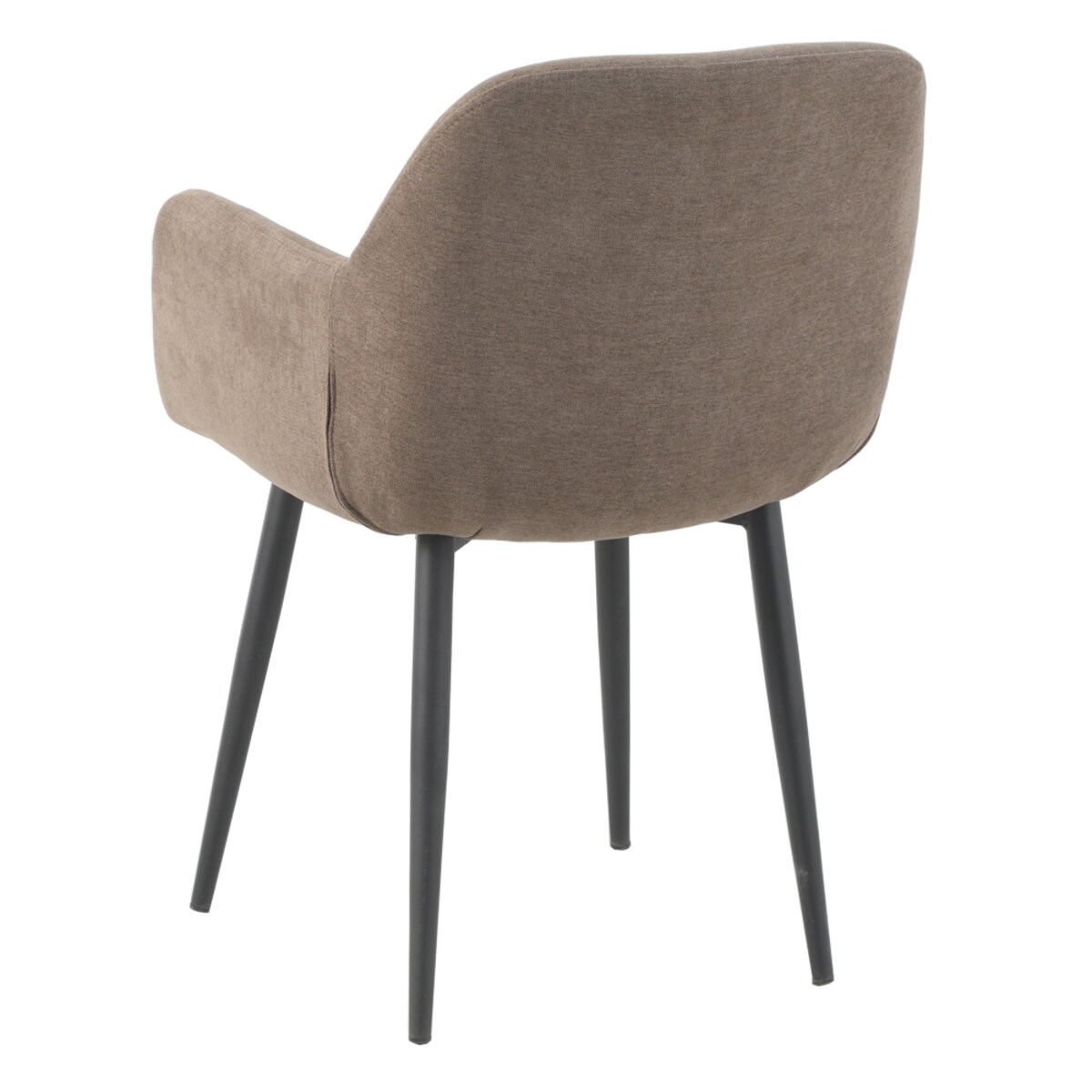 Krzesło brązowe VERDO tapicerowane na czarnych nogach
