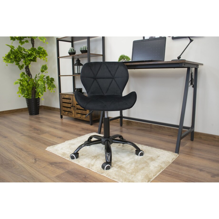 Krzesło Do Jadalni Kuchni Salonu Obrotowe Noto Aksamit - Czarne