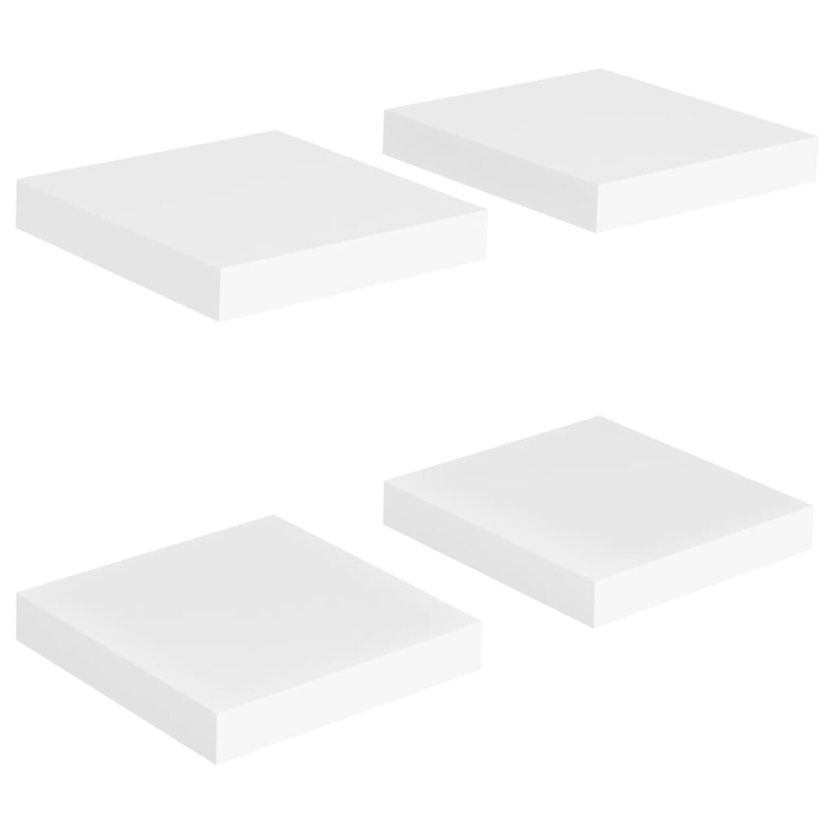 vidaXL Półki ścienne, 4 szt., białe, 23 x 23,5 x 3,8 cm, MDF