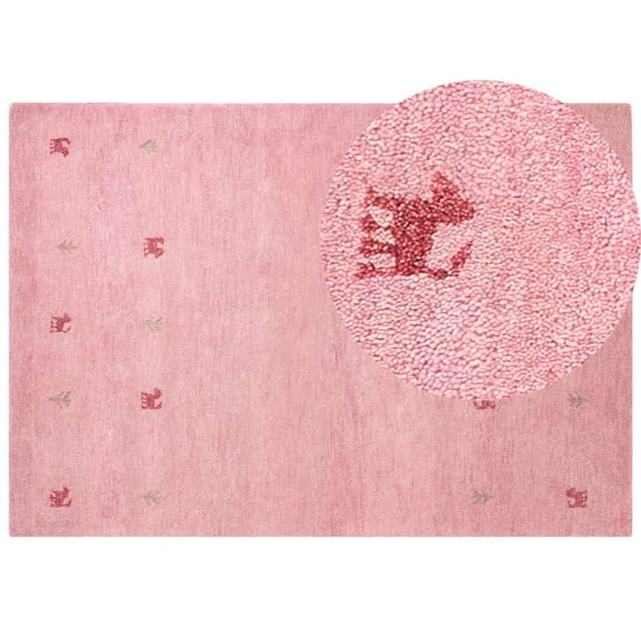 Dywan wełniany 160 x 230 cm różowy YULAFI