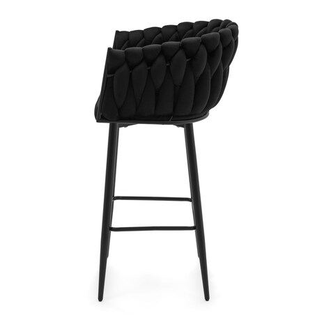 Hoker tapicerowany welurowy pleciony do salonu jadalni barowy glamour LATINA