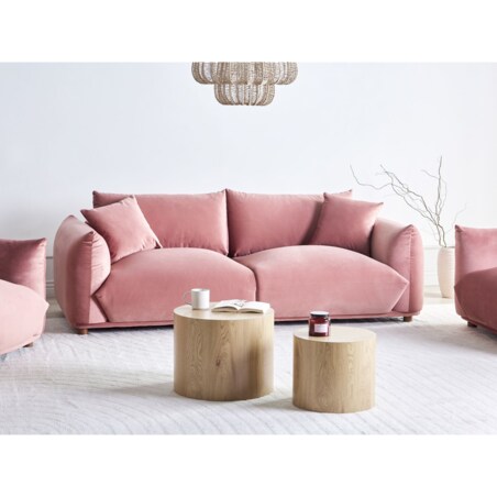 Sofa 3-osobowa welurowa różowa LUVOS