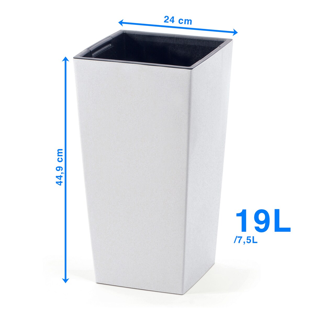 Donica Doniczka Ogrodowa 19,5/24/29,5 Cm Zestaw Na Taras Do Ogrodu Domu Eco Wood Biała