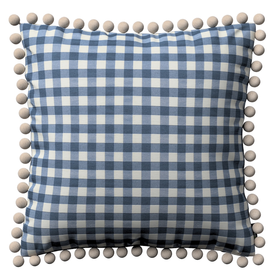 Poszewka Wera na poduszkę 45x45 granatowo-biała kratka (1,5x1,5cm)