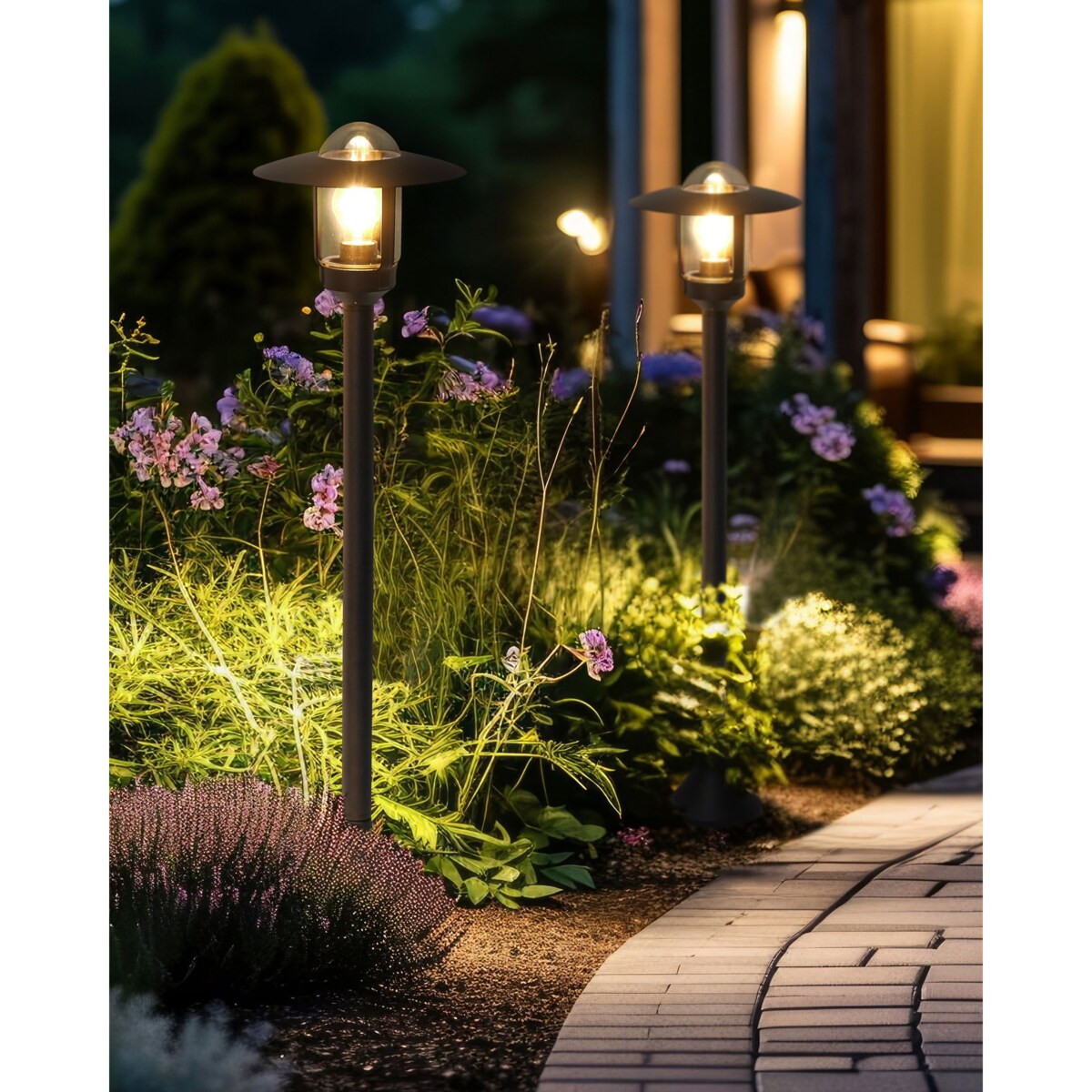 Stojąca lampa ogrodowa 98 cm czarna TIZU