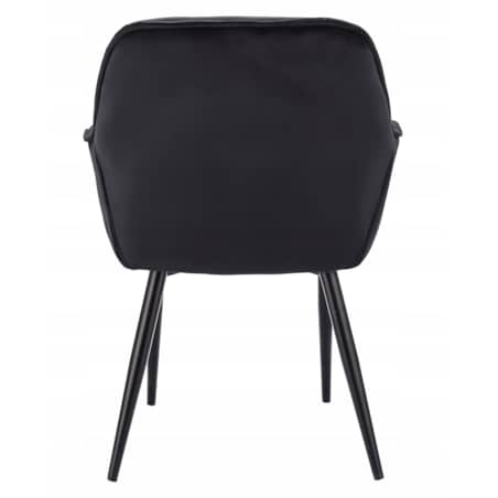 Krzesło welurowe tapicerowane LARGO czarne