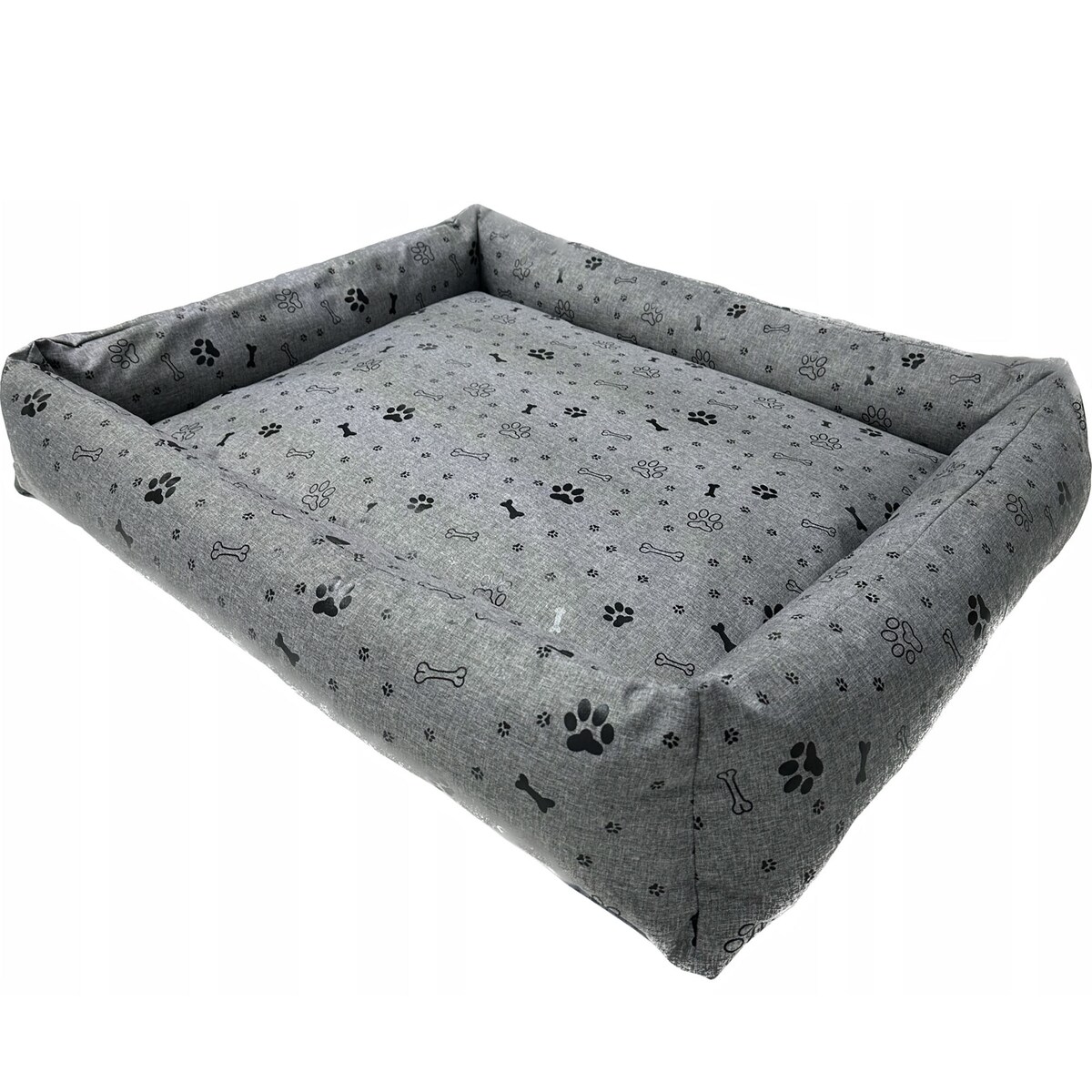 Legowisko Dla Psa Kanapa Posłanie 115X95 Cm Wodoodporne Poduszki Pikowane Kość Czarna