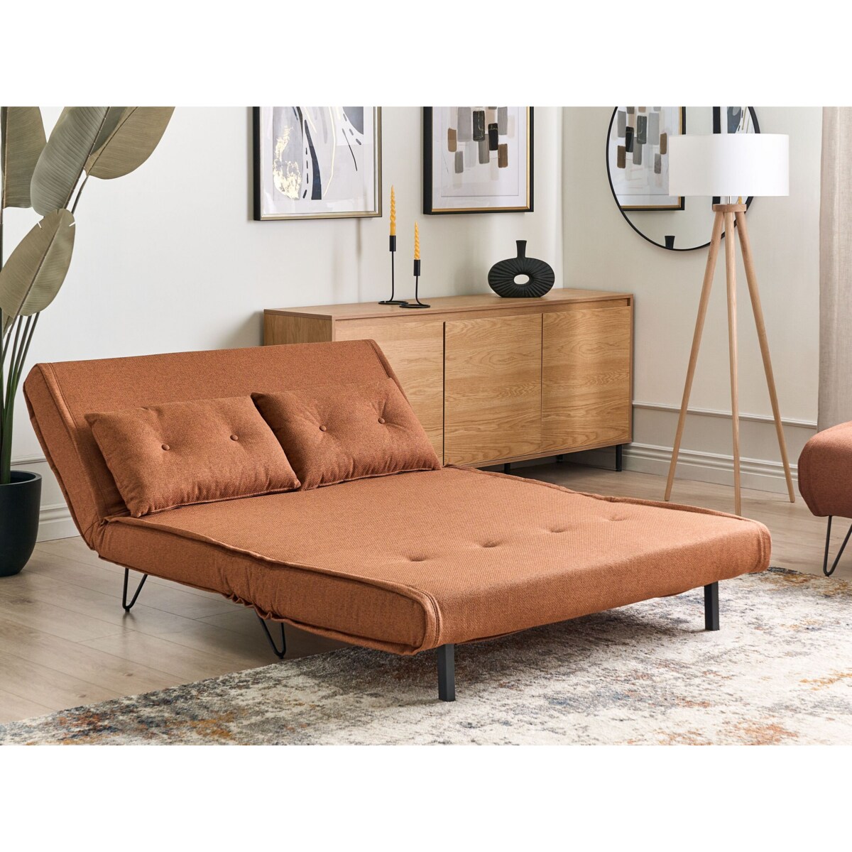 Sofa rozkładana VESTFOLD Pomarańczowy dla 2 osób