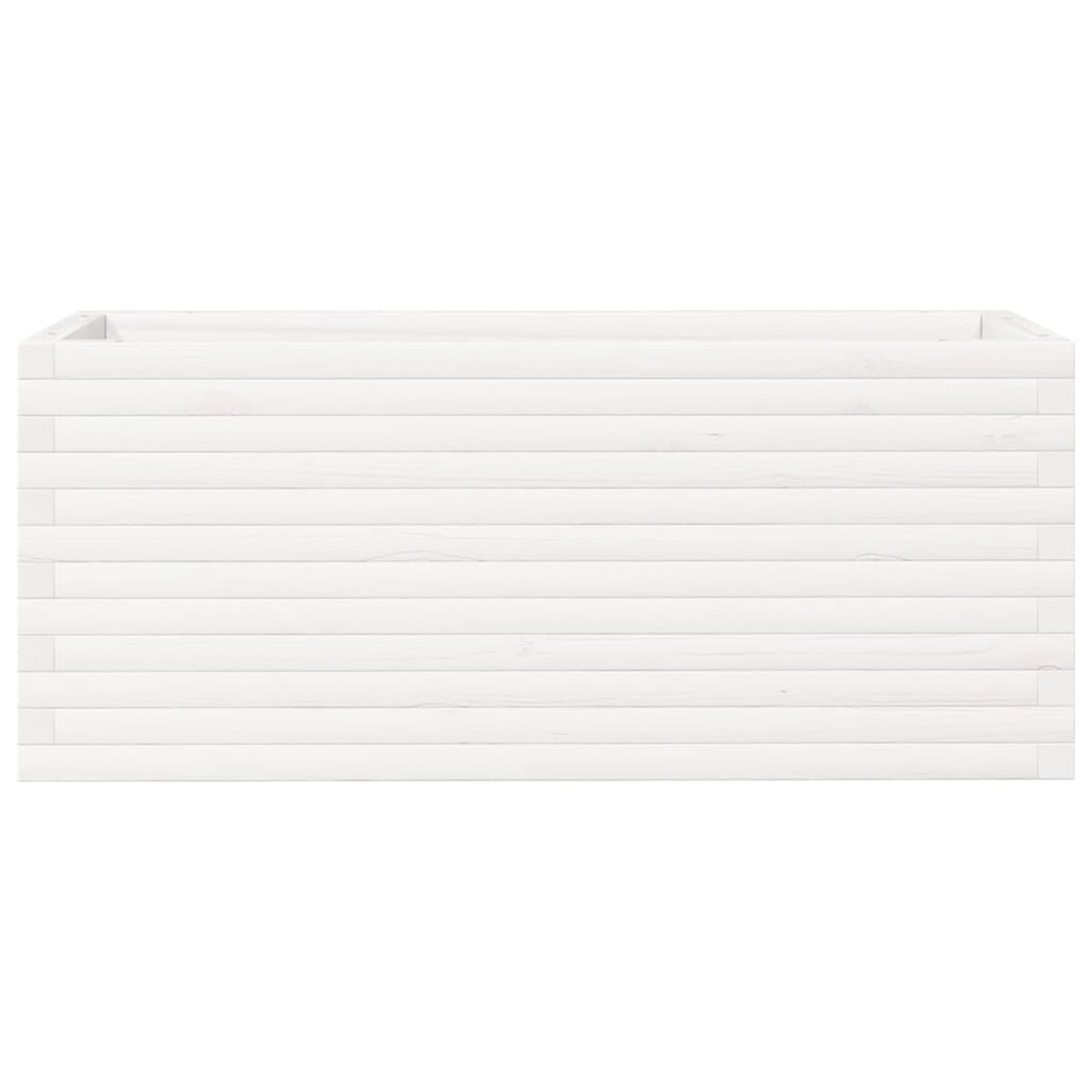 vidaXL Donica ogrodowa, biała, 110x40x45,5 cm, lite drewno sosnowe