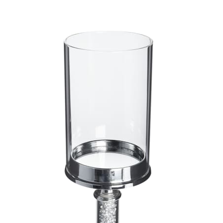 Świecznik szklany 41 cm srebrny ABBEVILLE