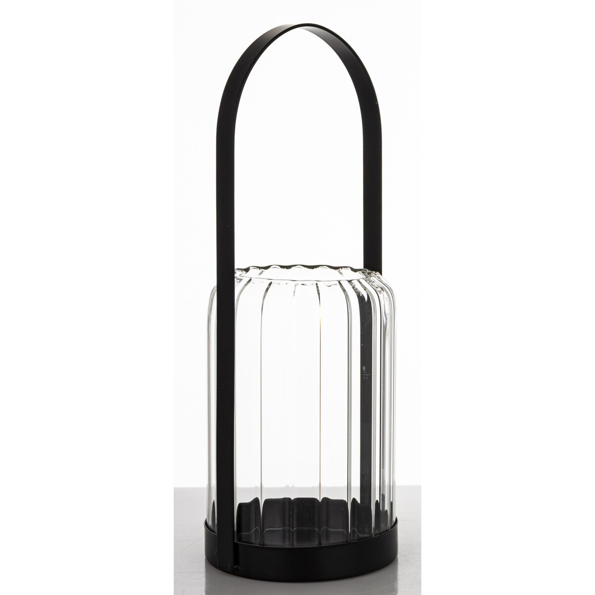 Lampion szklany z metalem 34x13x13 cm CORA