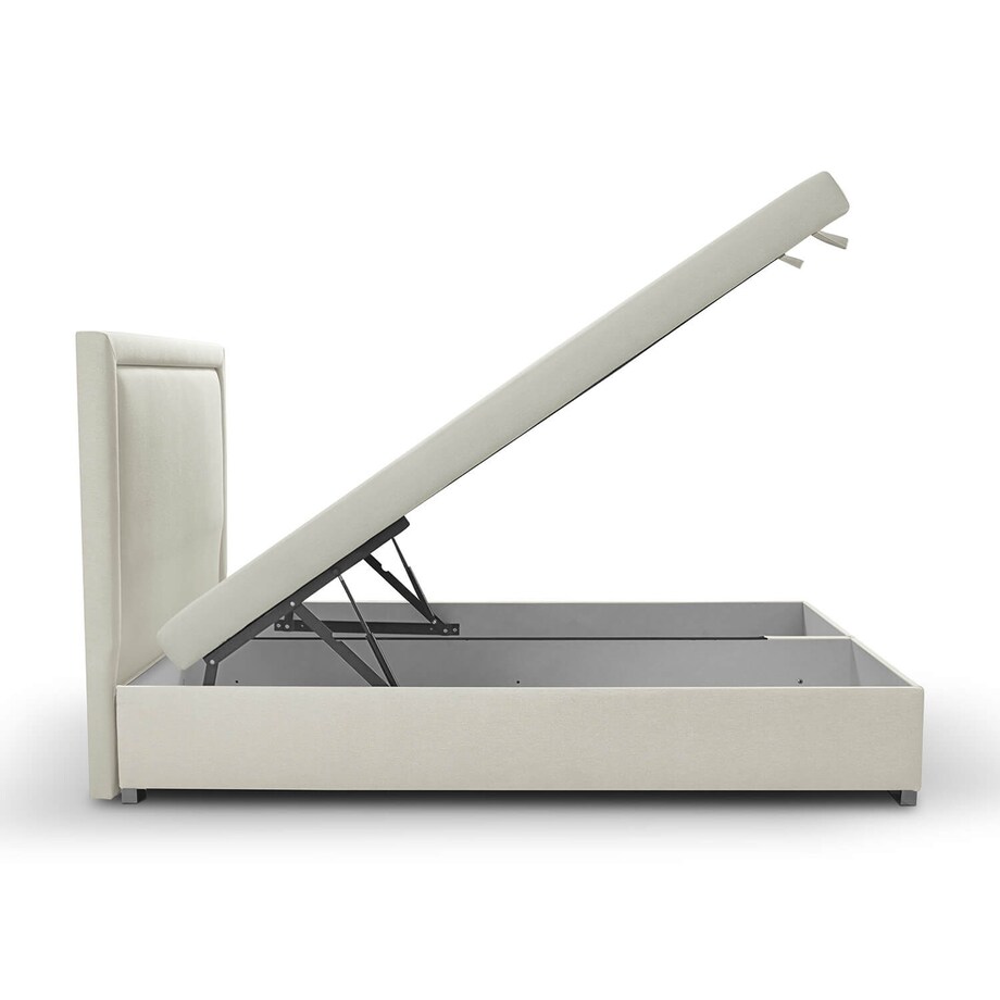 Łóżko tapicerowane SALMA 180x200 z pojemnikiem, Jasny Beż tkanina Megan 353