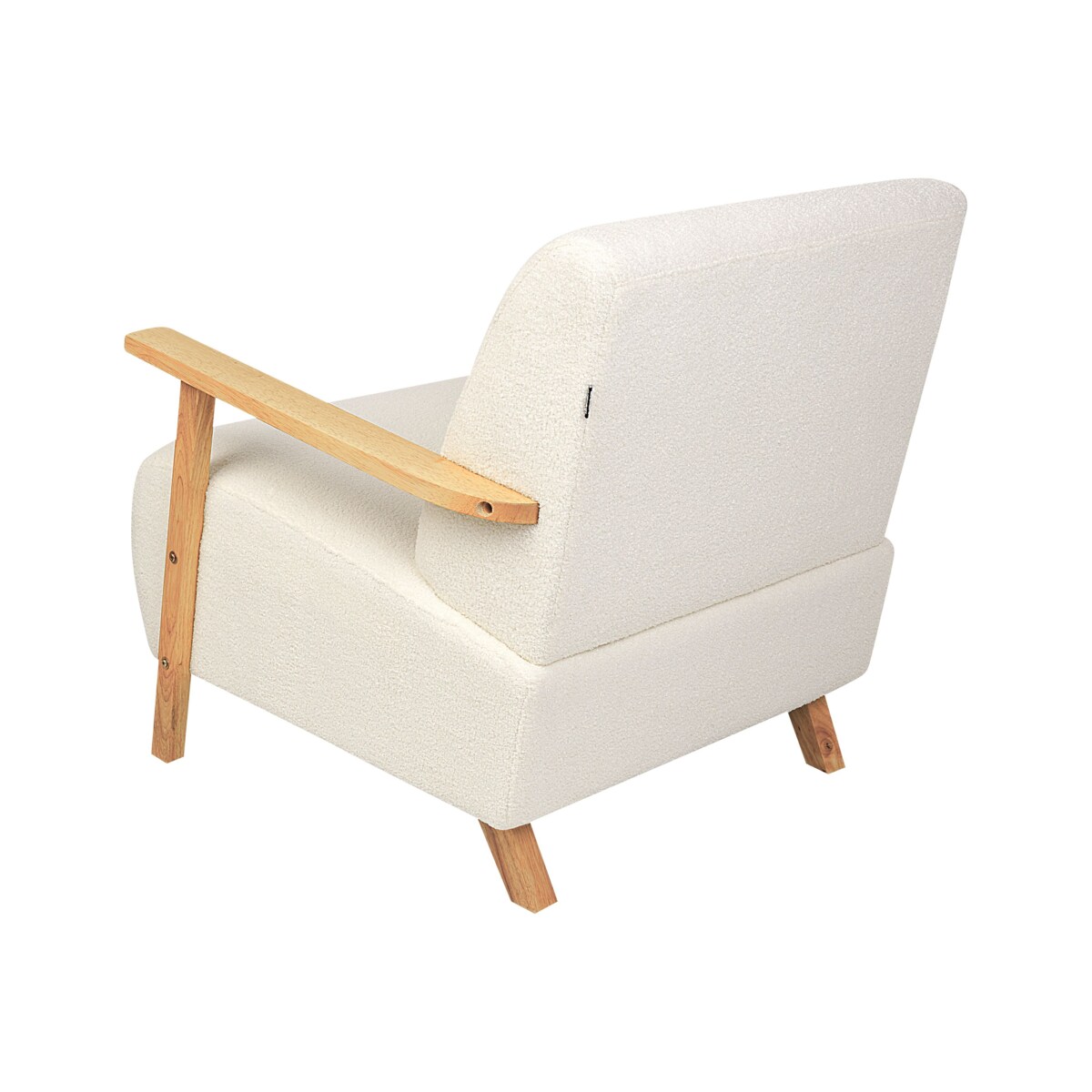 Fotel jasnobeżowy boucle LESJA